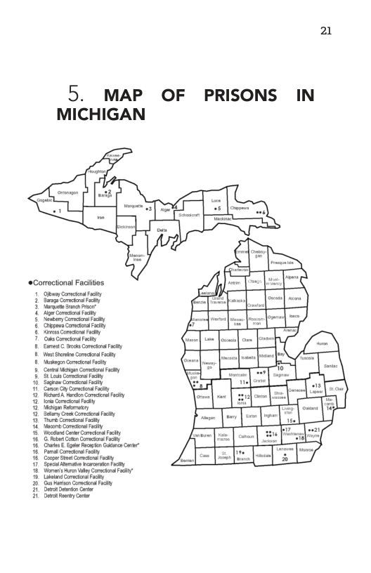 21  5. MAP OF PRISONS IN MICHIGAN  